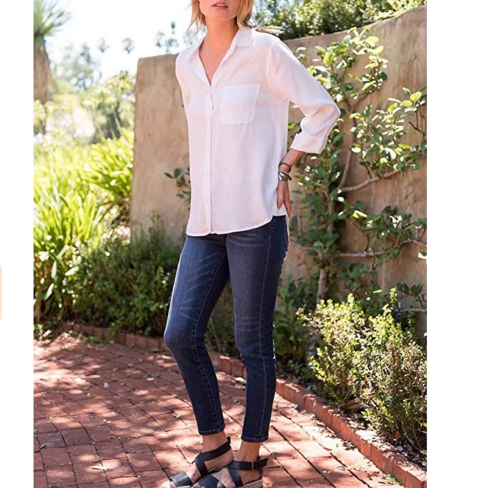 VELVET HEART Blake White 3/4 sleeve Button Up NWT!